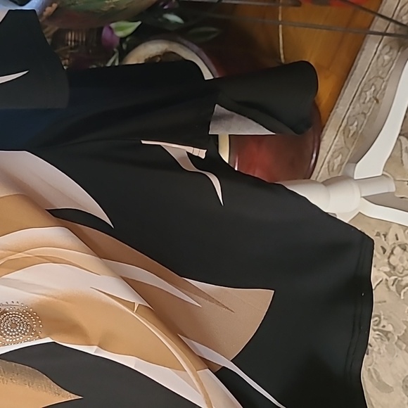 Valentina Signa Brownstone V-neck Rhinestone Tunic Adult L - Picture 4 of 9